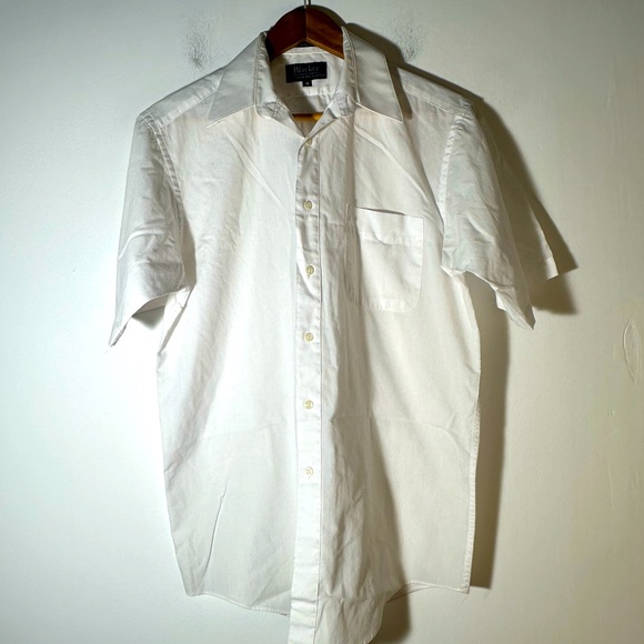 White Men's Short Sleeve Shirt - Picture 1 of 3